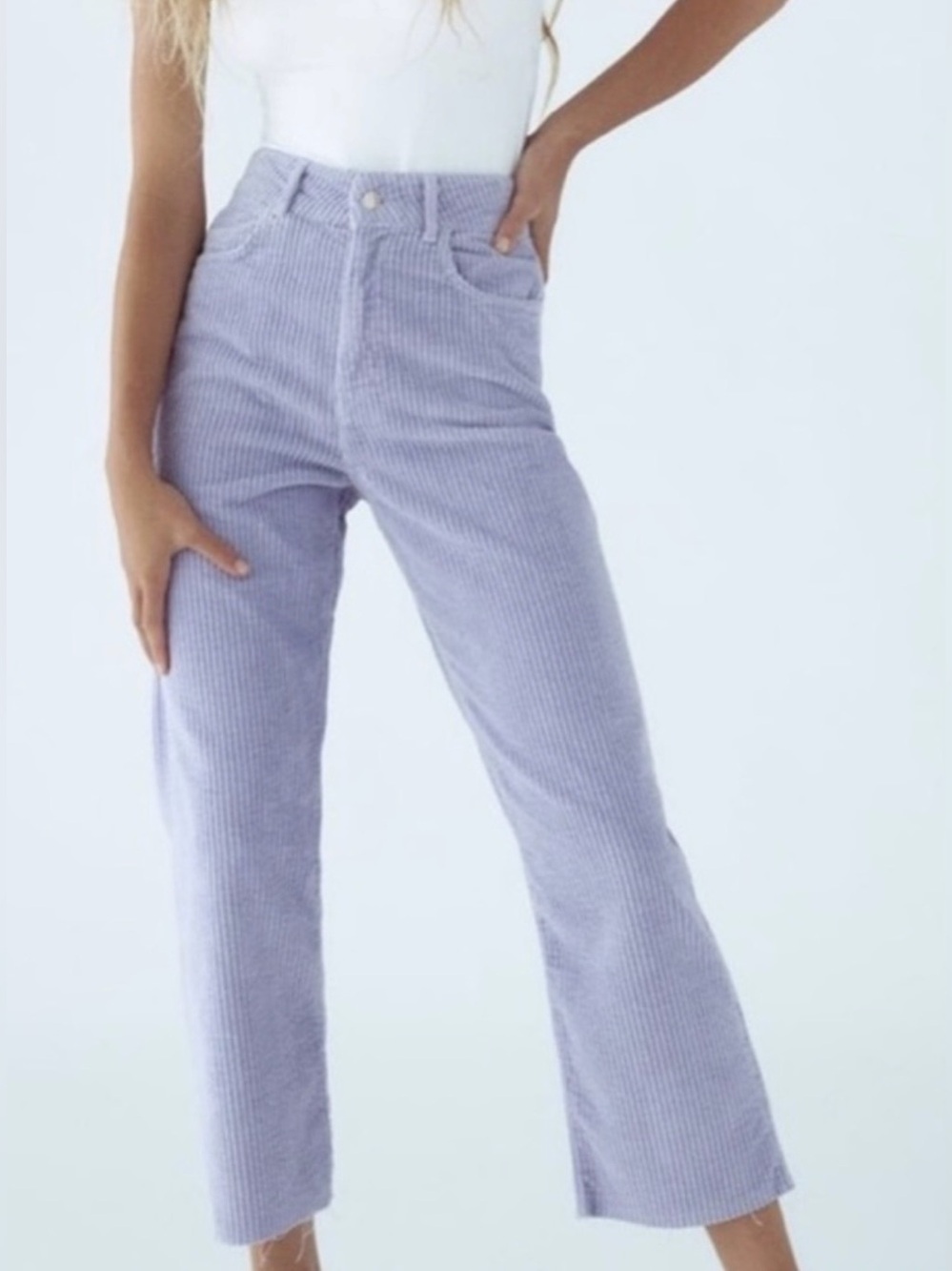 Zara jeans denim pants. Limited edition. Sz 6. Lavender purple. High waisted.